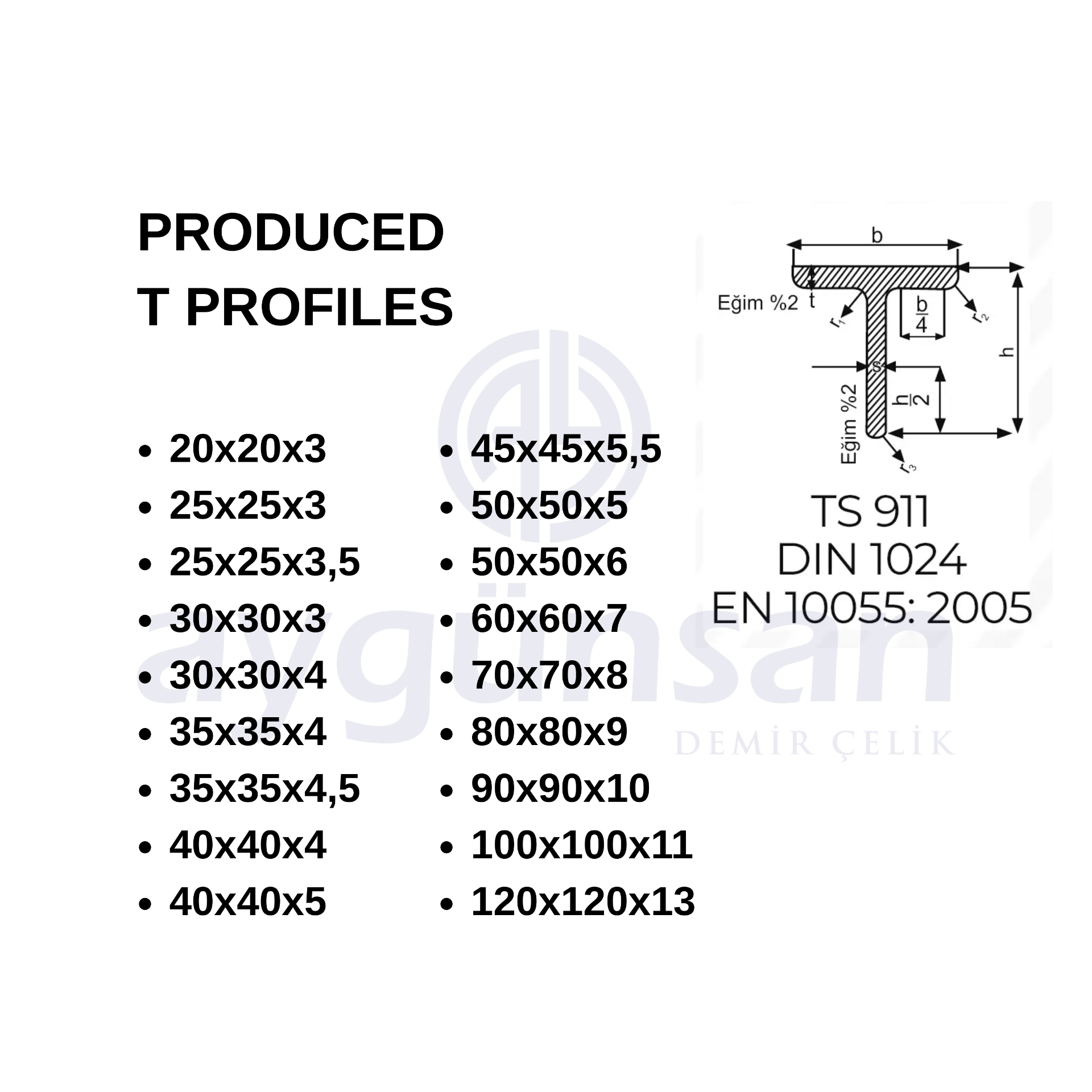 T Profiles :: Aygünsan Demir Çelik